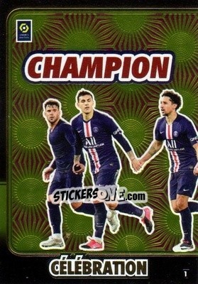 Sticker Champion de France 2020 - Foot 2020-2021. Adrenalyn Xl n. 1 - Panini
