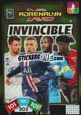 Sticker Kylian Mbappé / Steve Mandanda / Eduardo Camavinga / Bruno Guimaraes - Foot 2020-2021. Adrenalyn Xl n. 8 - Panini