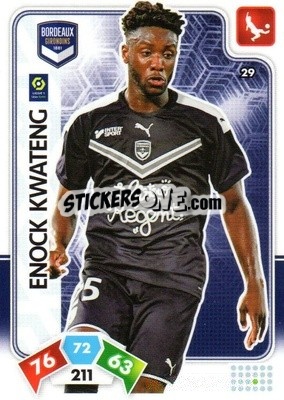 Sticker Enock Kwateng - Foot 2020-2021. Adrenalyn Xl n. 29 - Panini
