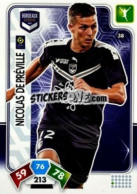 Sticker Nicolas De Préville - Foot 2020-2021. Adrenalyn Xl n. 38 - Panini