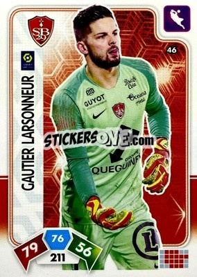 Sticker Gautier Larsonneur - Foot 2020-2021. Adrenalyn Xl n. 46 - Panini