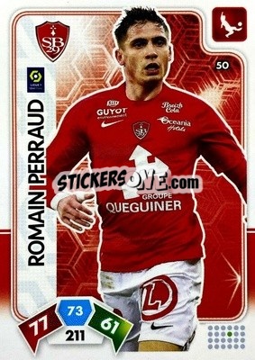 Sticker Romain Perraud - Foot 2020-2021. Adrenalyn Xl n. 50 - Panini