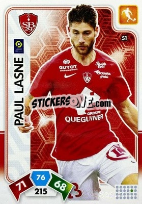 Sticker Paul Lasne - Foot 2020-2021. Adrenalyn Xl - Panini