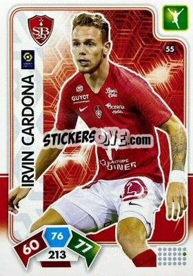 Figurina Irvin Cardona - Foot 2020-2021. Adrenalyn Xl - Panini