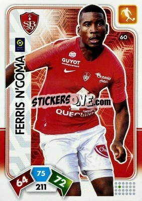 Sticker Ferris N'Goma - Foot 2020-2021. Adrenalyn Xl n. 60 - Panini