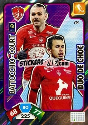 Sticker Cristian Battocchio / Yoann Court - Foot 2020-2021. Adrenalyn Xl n. 63 - Panini