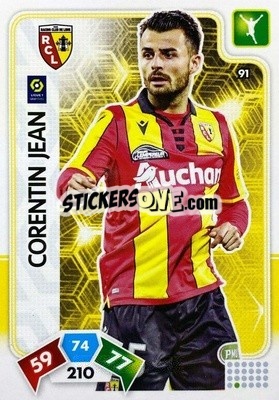 Sticker Corentin Jean - Foot 2020-2021. Adrenalyn Xl n. 91 - Panini