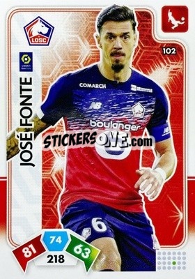 Sticker José Fonte - Foot 2020-2021. Adrenalyn Xl n. 102 - Panini