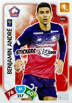 Sticker Benjamin André - Foot 2020-2021. Adrenalyn Xl n. 105 - Panini
