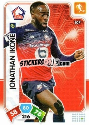 Sticker Jonathan Ikoné - Foot 2020-2021. Adrenalyn Xl - Panini