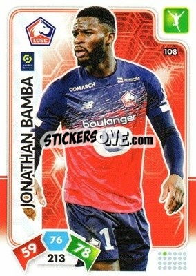 Sticker Jonathan Bamba - Foot 2020-2021. Adrenalyn Xl - Panini