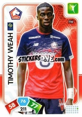 Sticker Timothy Weah - Foot 2020-2021. Adrenalyn Xl n. 116 - Panini