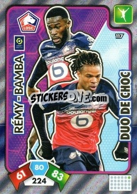 Sticker Loïc Rémy / Jonathan Bamba - Foot 2020-2021. Adrenalyn Xl n. 117 - Panini