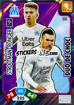 Sticker Kevin Strootman / Valentin Rongier - Foot 2020-2021. Adrenalyn Xl n. 171 - Panini