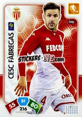 Sticker Cesc Fábregas - Foot 2020-2021. Adrenalyn Xl n. 198 - Panini