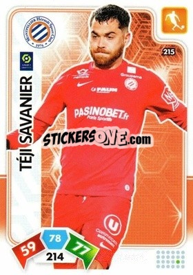 Sticker Téji Savanier - Foot 2020-2021. Adrenalyn Xl n. 215 - Panini