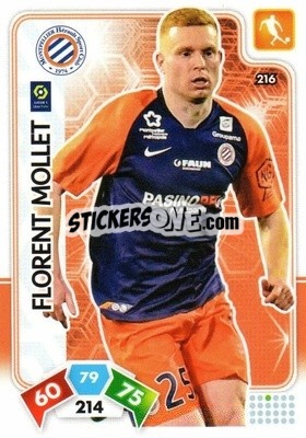 Sticker Florent Mollet - Foot 2020-2021. Adrenalyn Xl n. 216 - Panini