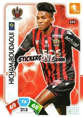 Sticker Hicham Boudaoui - Foot 2020-2021. Adrenalyn Xl - Panini