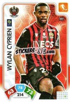 Figurina Wylan Cyprien - Foot 2020-2021. Adrenalyn Xl - Panini