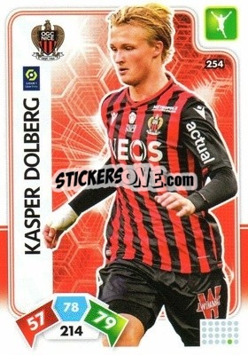 Sticker Kasper Dolberg - Foot 2020-2021. Adrenalyn Xl - Panini