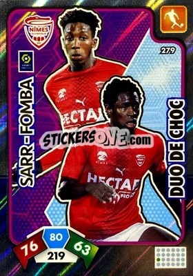 Sticker Sidy Sarr / Lamine Fomba - Foot 2020-2021. Adrenalyn Xl n. 279 - Panini