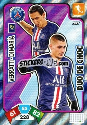 Sticker Marco Verratti / Ángel Di María - Foot 2020-2021. Adrenalyn Xl n. 297 - Panini
