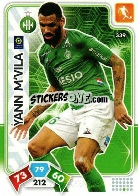 Sticker Yann M'Vila - Foot 2020-2021. Adrenalyn Xl n. 339 - Panini
