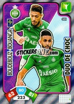 Sticker Ryad Boudebouz / Denis Bouanga - Foot 2020-2021. Adrenalyn Xl n. 351 - Panini