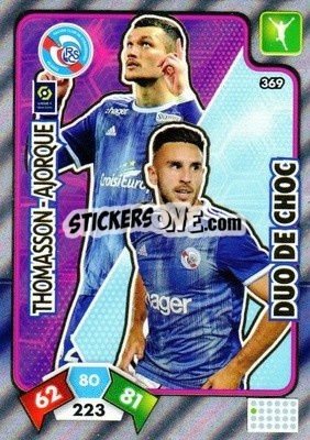 Sticker Adrien Thomasson / Ludovic Ajorque - Foot 2020-2021. Adrenalyn Xl n. 369 - Panini