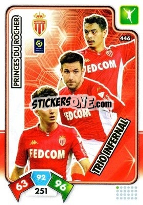 Sticker Princes du Rocher - Foot 2020-2021. Adrenalyn Xl n. 446 - Panini