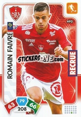 Sticker Romain Faivre - Foot 2020-2021. Adrenalyn Xl n. 492 - Panini