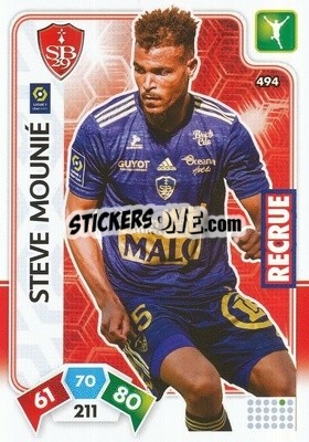 Figurina Steve Mounié - Foot 2020-2021. Adrenalyn Xl n. 494 - Panini