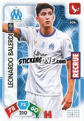 Sticker Leonardo Balerdi - Foot 2020-2021. Adrenalyn Xl n. 506 - Panini