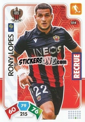 Sticker Rony Lopes - Foot 2020-2021. Adrenalyn Xl n. 514 - Panini