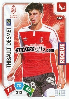 Sticker Thibault De Smet - Foot 2020-2021. Adrenalyn Xl n. 520 - Panini