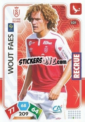 Sticker Wout Faes - Foot 2020-2021. Adrenalyn Xl n. 521 - Panini