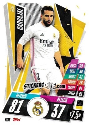 Cromo Dani Carvajal - UEFA Champions League 2020-2021. Match Attax - Topps