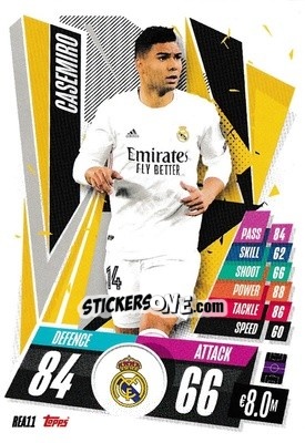 Sticker Casemiro - UEFA Champions League 2020-2021. Match Attax - Topps