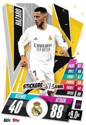 Sticker Eden Hazard - UEFA Champions League 2020-2021. Match Attax - Topps