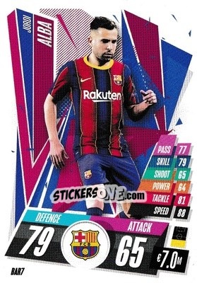 Sticker Jordi Alba - UEFA Champions League 2020-2021. Match Attax - Topps