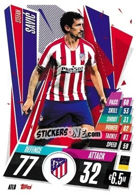 Sticker Stefan Savic - UEFA Champions League 2020-2021. Match Attax n. ATL8 - Topps