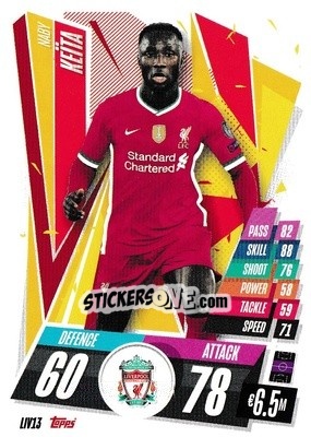 Sticker Naby Keïta - UEFA Champions League 2020-2021. Match Attax n. LIV13 - Topps