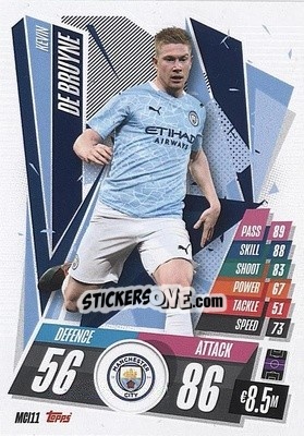 Sticker Kevin De Bruyne - UEFA Champions League 2020-2021. Match Attax - Topps