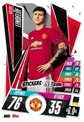 Cromo Victor Lindelöf - UEFA Champions League 2020-2021. Match Attax - Topps