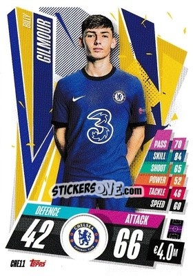 Sticker Billy Gilmour - UEFA Champions League 2020-2021. Match Attax - Topps
