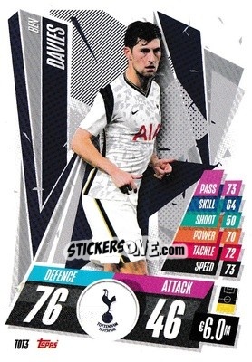 Figurina Ben Davies - UEFA Champions League 2020-2021. Match Attax - Topps