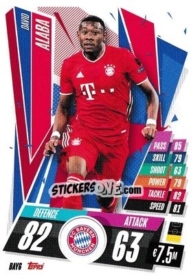 Sticker David Alaba - UEFA Champions League 2020-2021. Match Attax - Topps