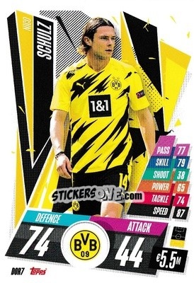 Sticker Nico Schulz - UEFA Champions League 2020-2021. Match Attax - Topps