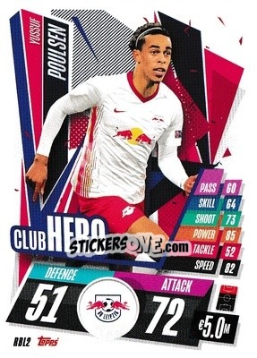 Sticker Yussuf Poulsen - UEFA Champions League 2020-2021. Match Attax - Topps