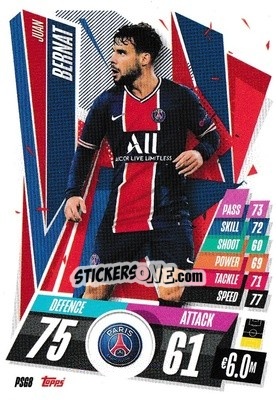 Figurina Juan Bernat - UEFA Champions League 2020-2021. Match Attax - Topps